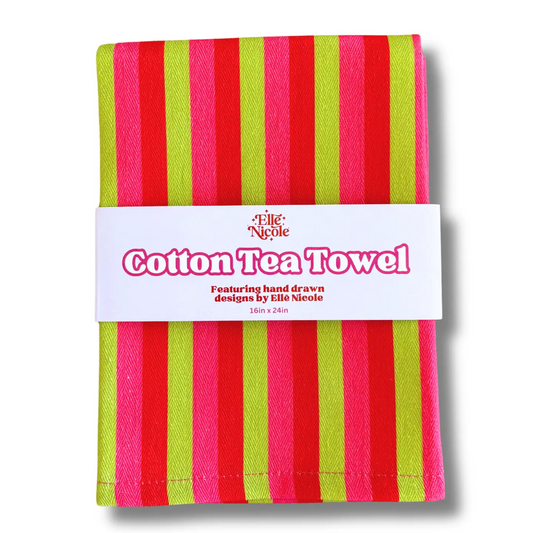 Cotton Tea Towel | Holiday Stripes