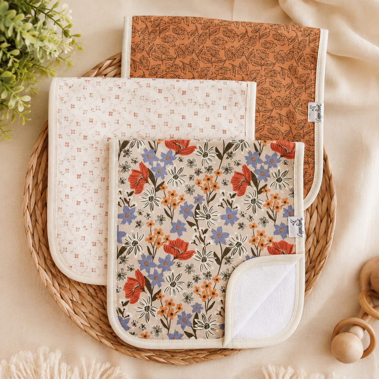 3 Pack Burp Cloth | Eden | Copper Pearl