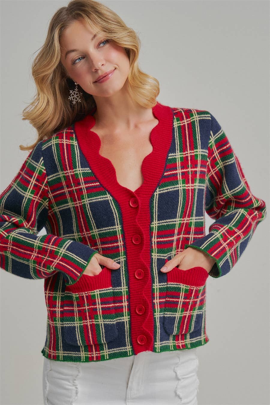 Mistletoe Plaid Cardigan ❤️🎄