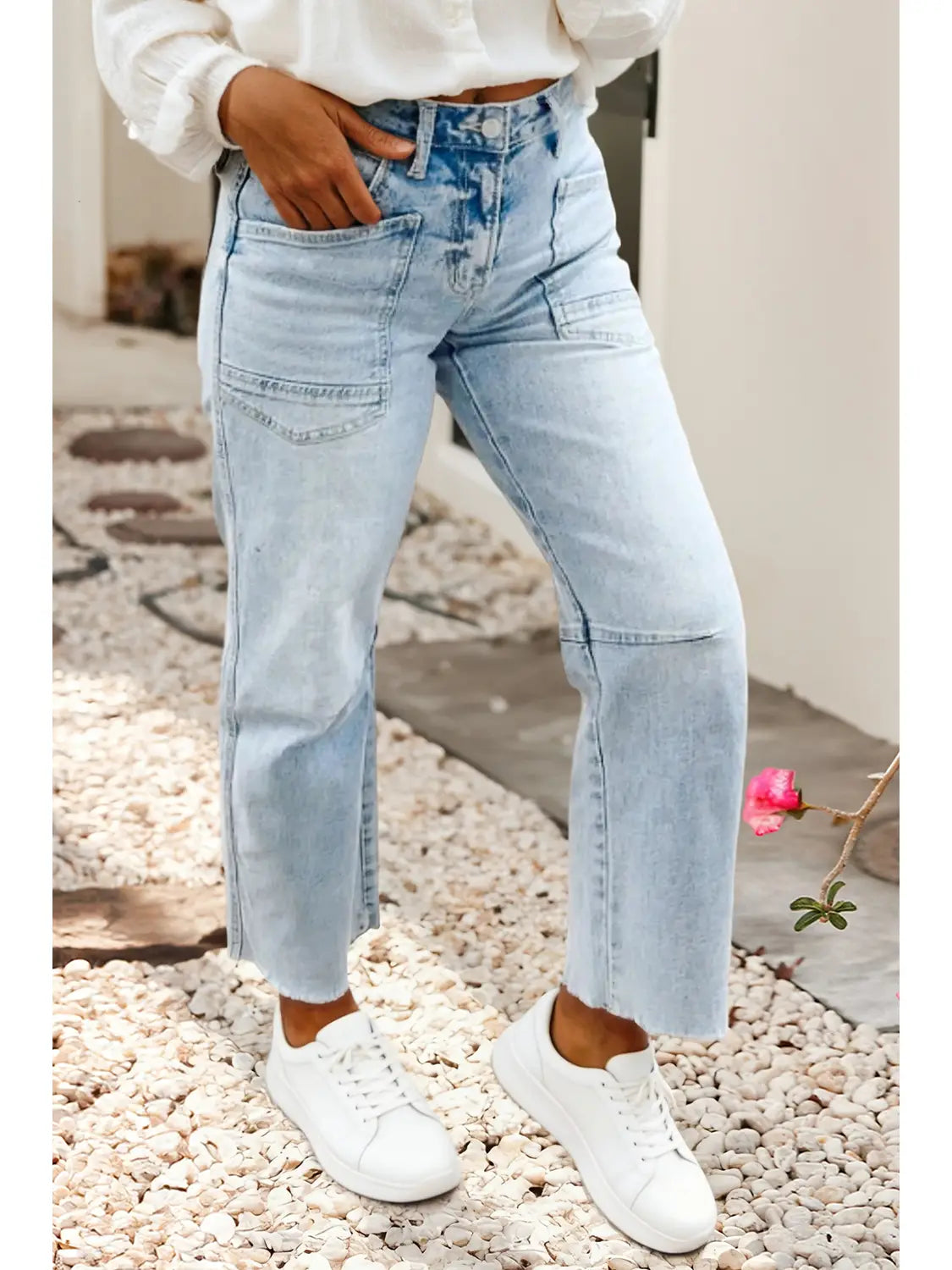 Cropped Light Wash Jeans