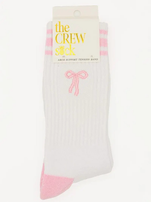 Pink Bow| Crew Socks