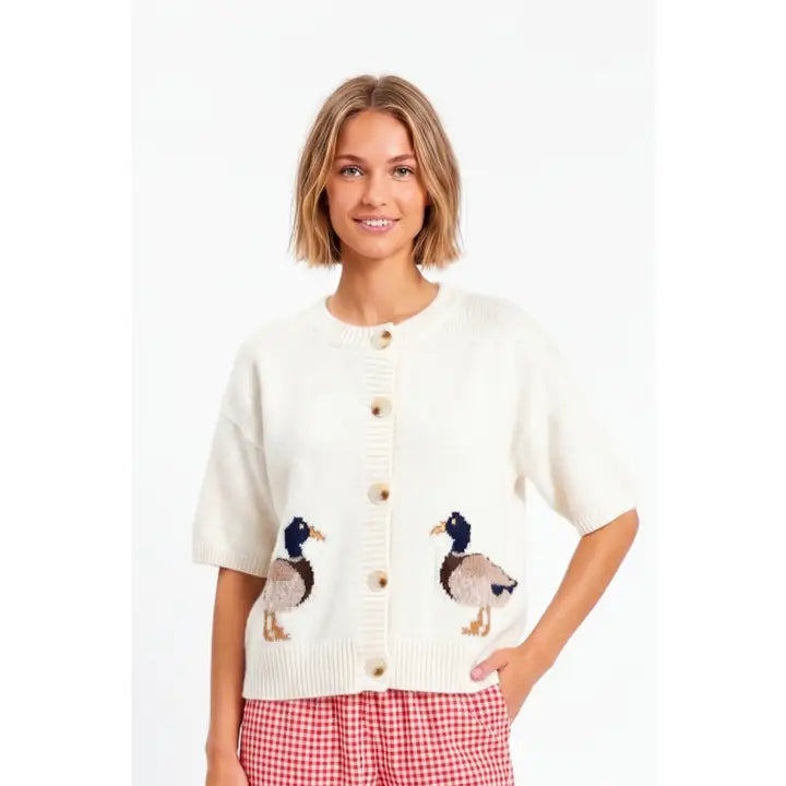🦆 Mallard Moments Knit Cardigan 🤍