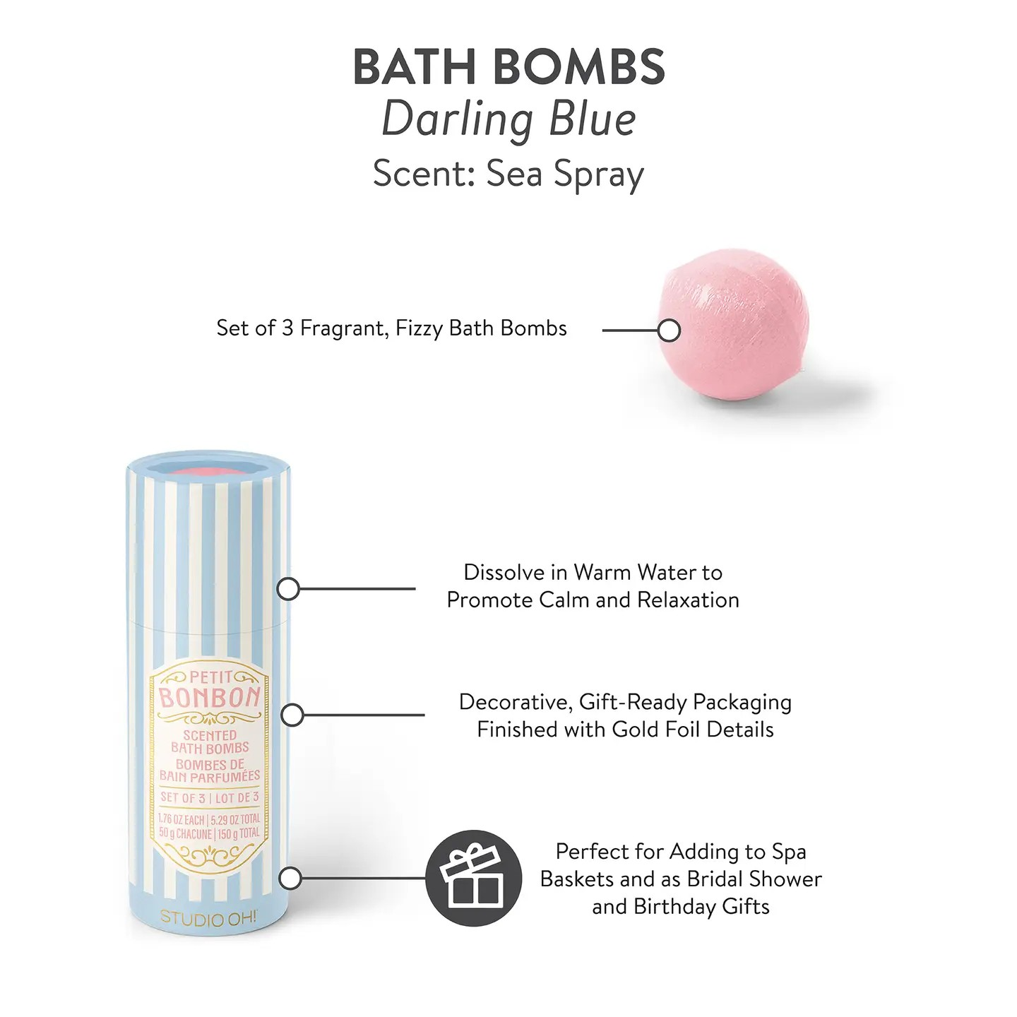 Petit Bon Bon Darling Blue Bath Bombs