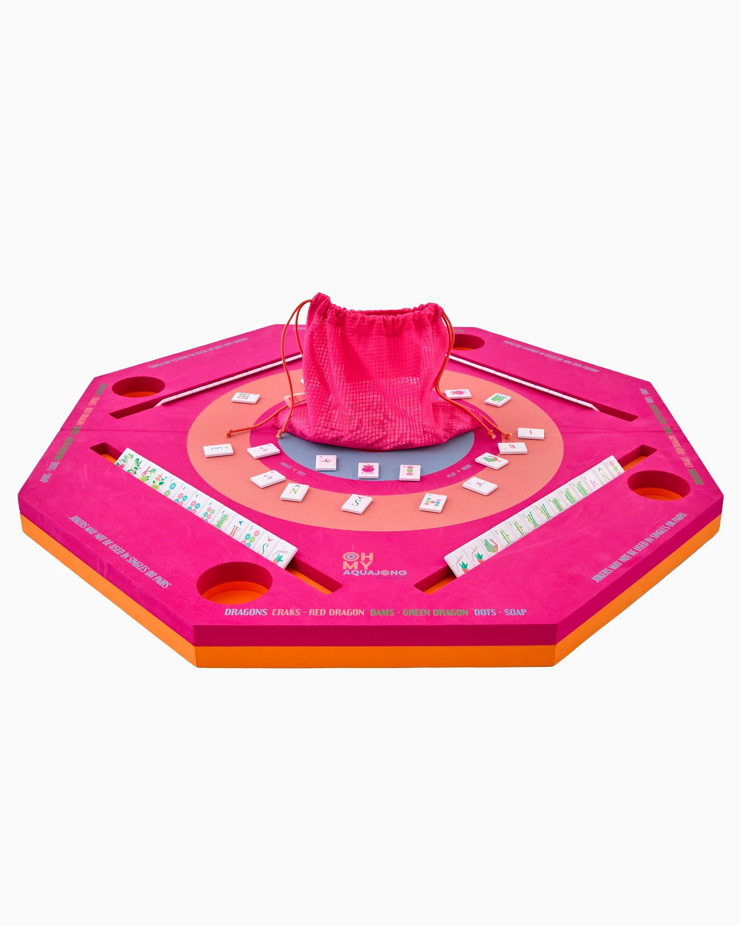 Pink Aqua Jong Mat | Oh My Mahjong