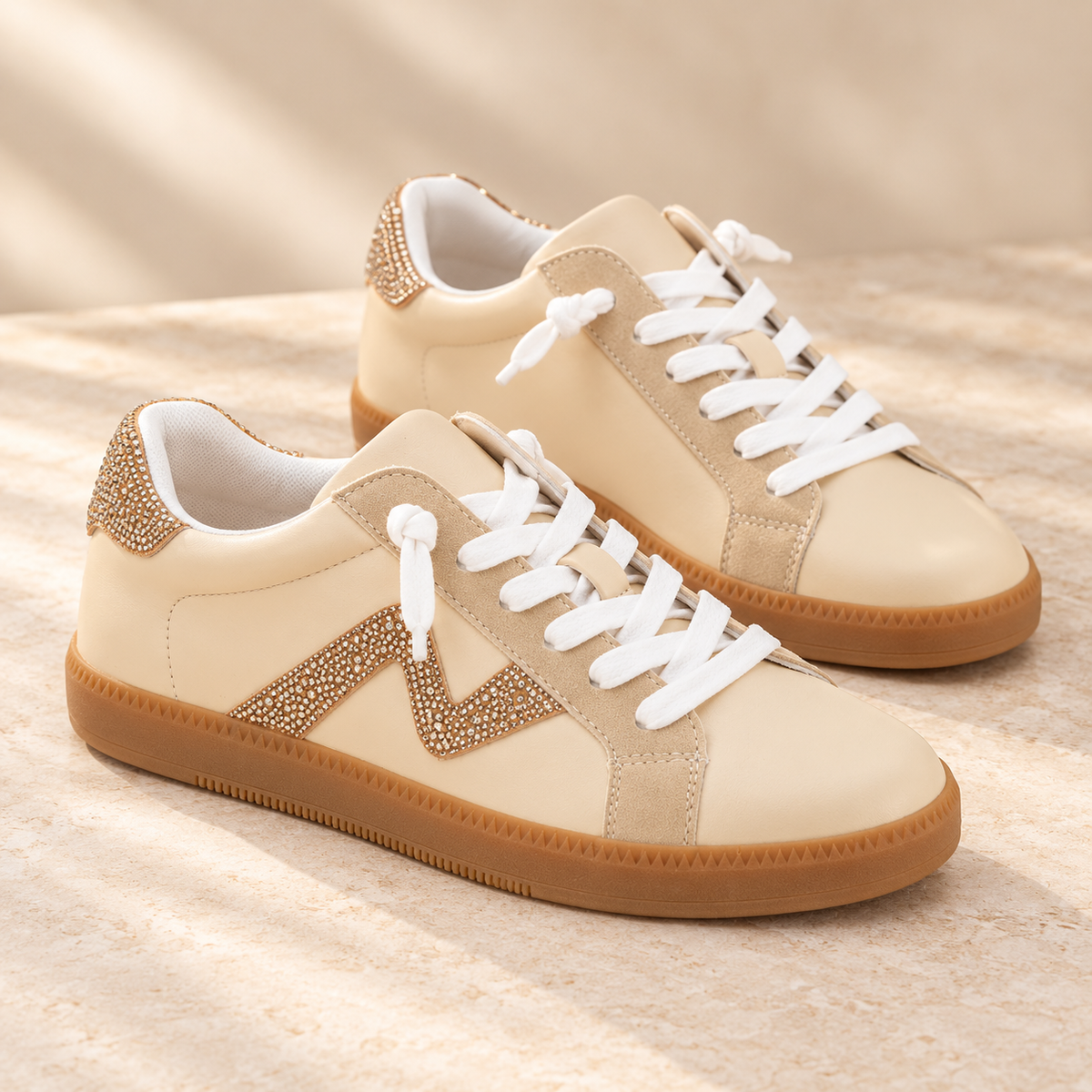 Cream & Sparkle Sneakers | Yellowbox
