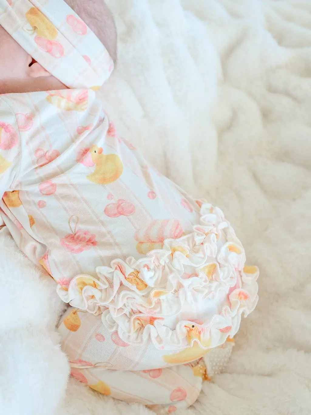 Bubble Duckies Bamboo Zippered Footie