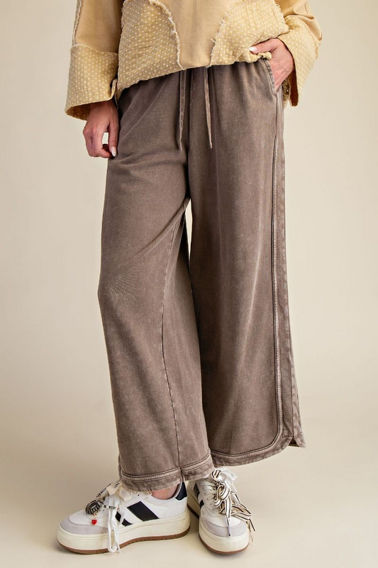 Dark Chocolate Mineral Washed Pants | Easel
