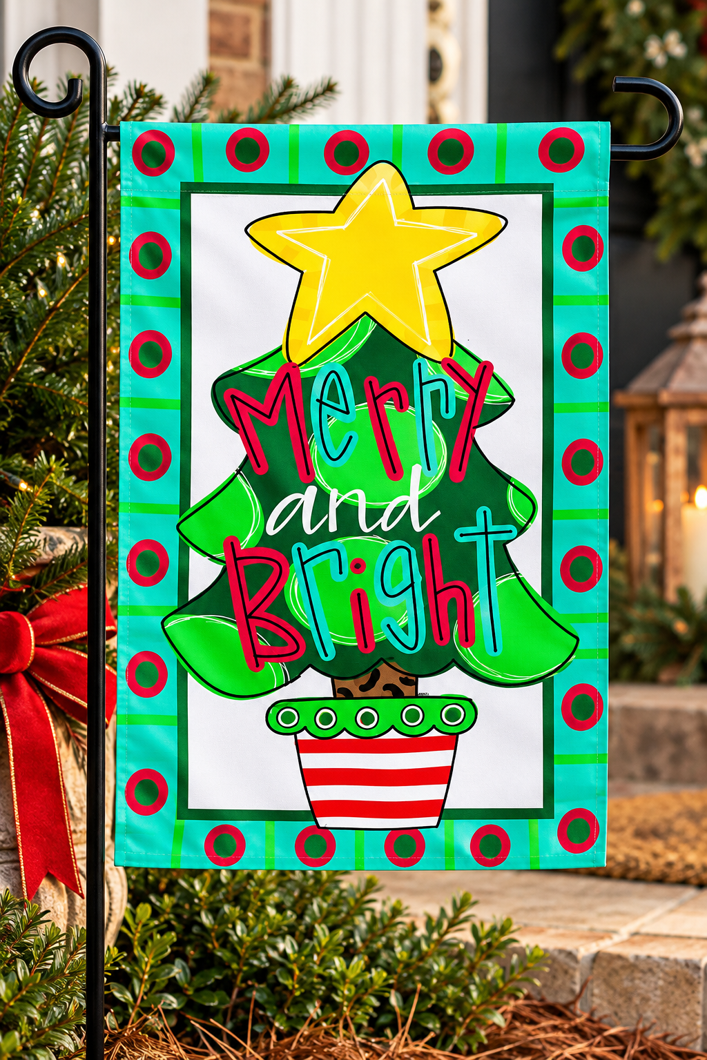 Merry & Bright Garden Flag | Magnolia Lane
