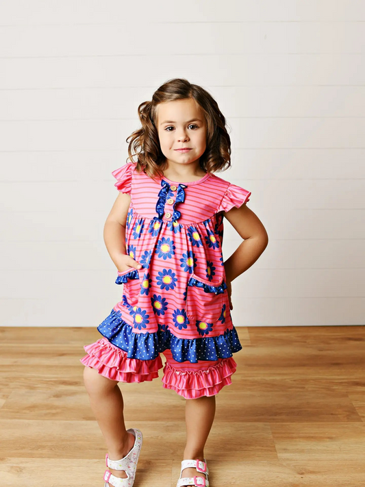Daisy Pocket Ruffle Short Set