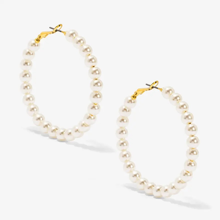 Classic Pearl Hoop Earring
