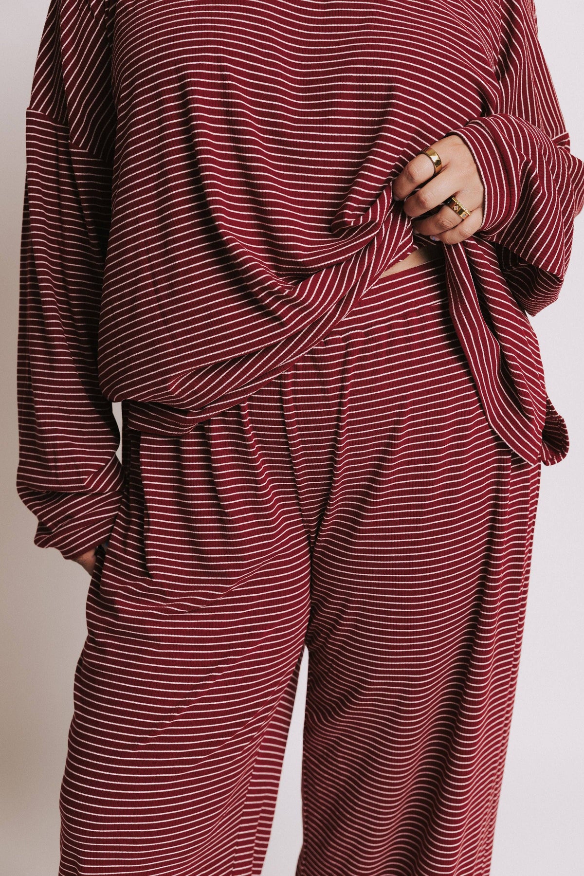 Cozy In Crimson Pants