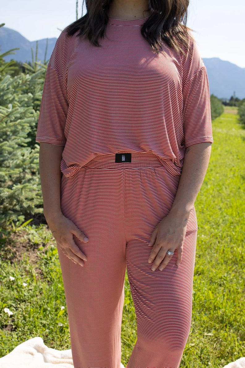 Boxy Christmas Stripes | Pajama Set