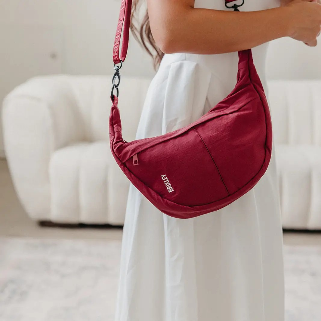 Cranberry Crescent Crossbody | Brixley