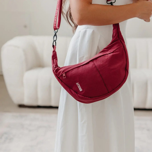 Cranberry Crescent Crossbody | Brixley