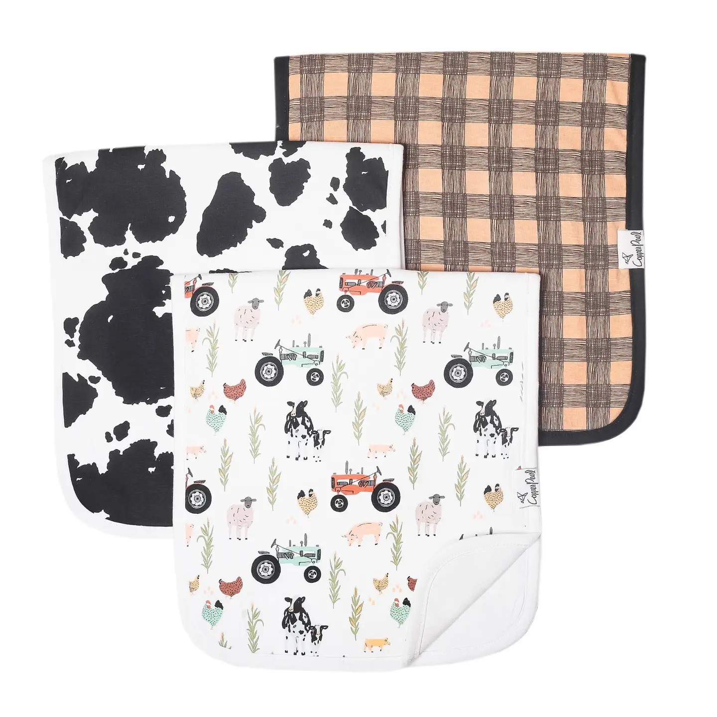 Farmland Premium Burp Cloths | Copper Pearl