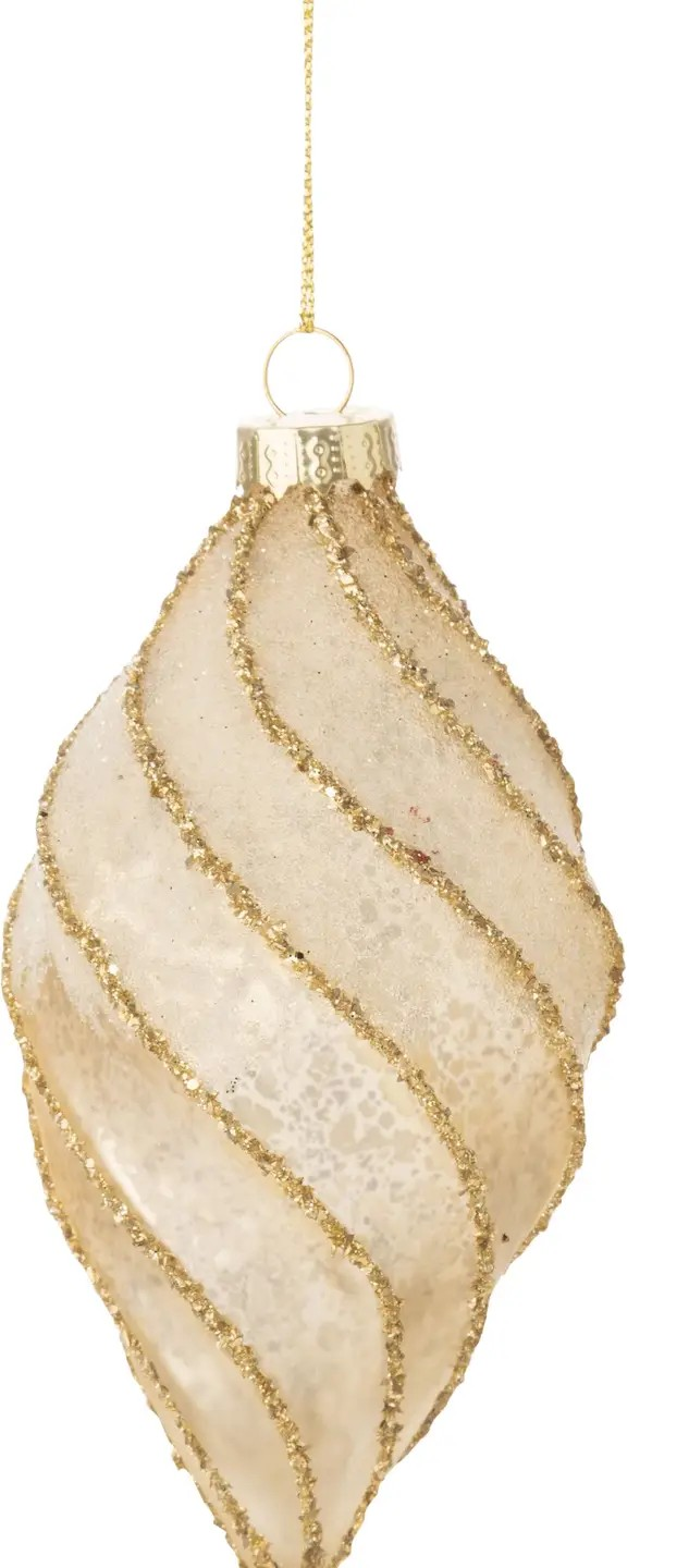 Gold Swirl Glass Ornament