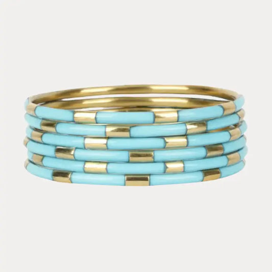 Budha Girl | Turquoise Veda Bangles | Set of 6