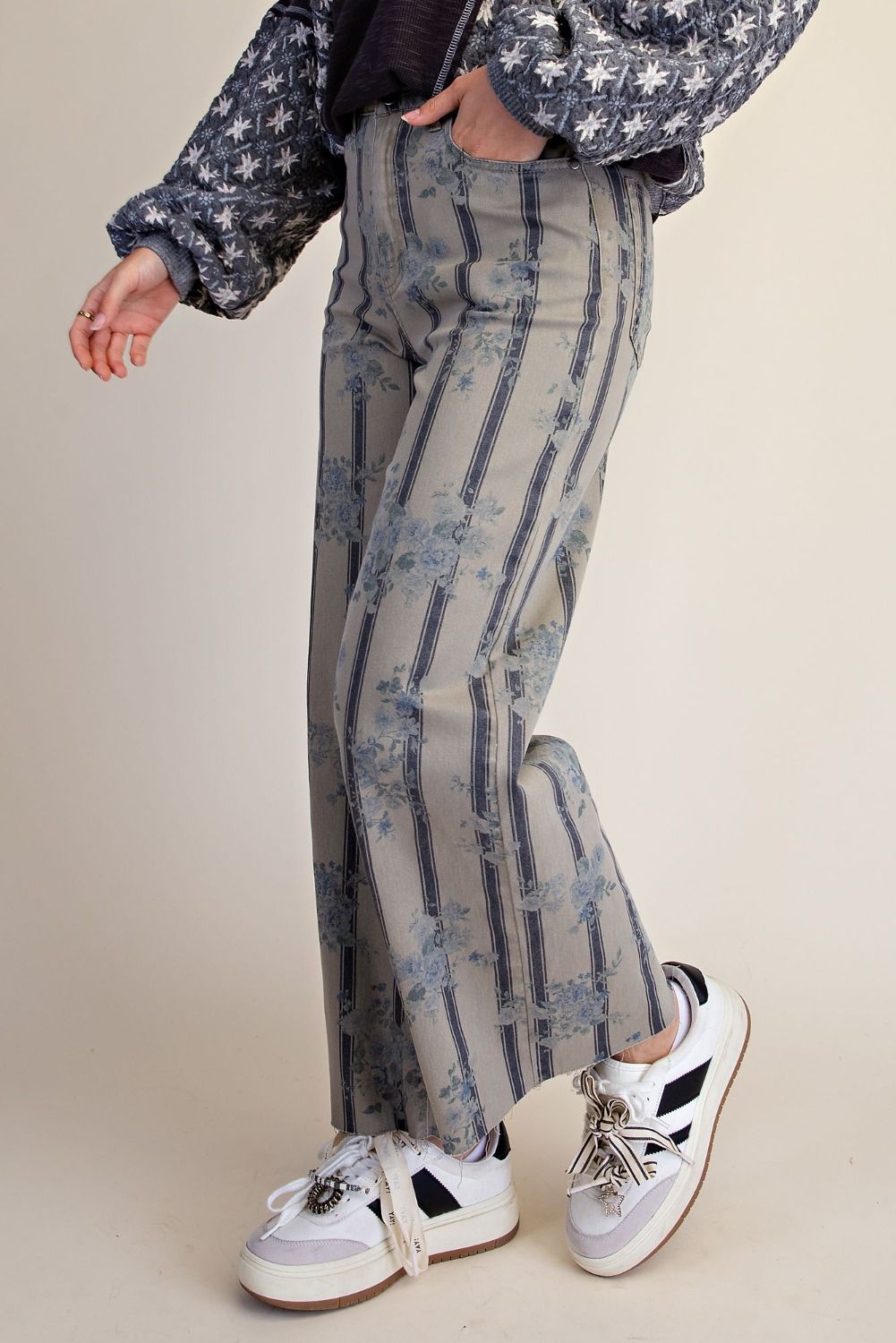 Floral Stripe Denim