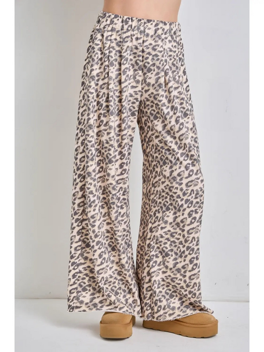 Leopard Wide Leg Pants
