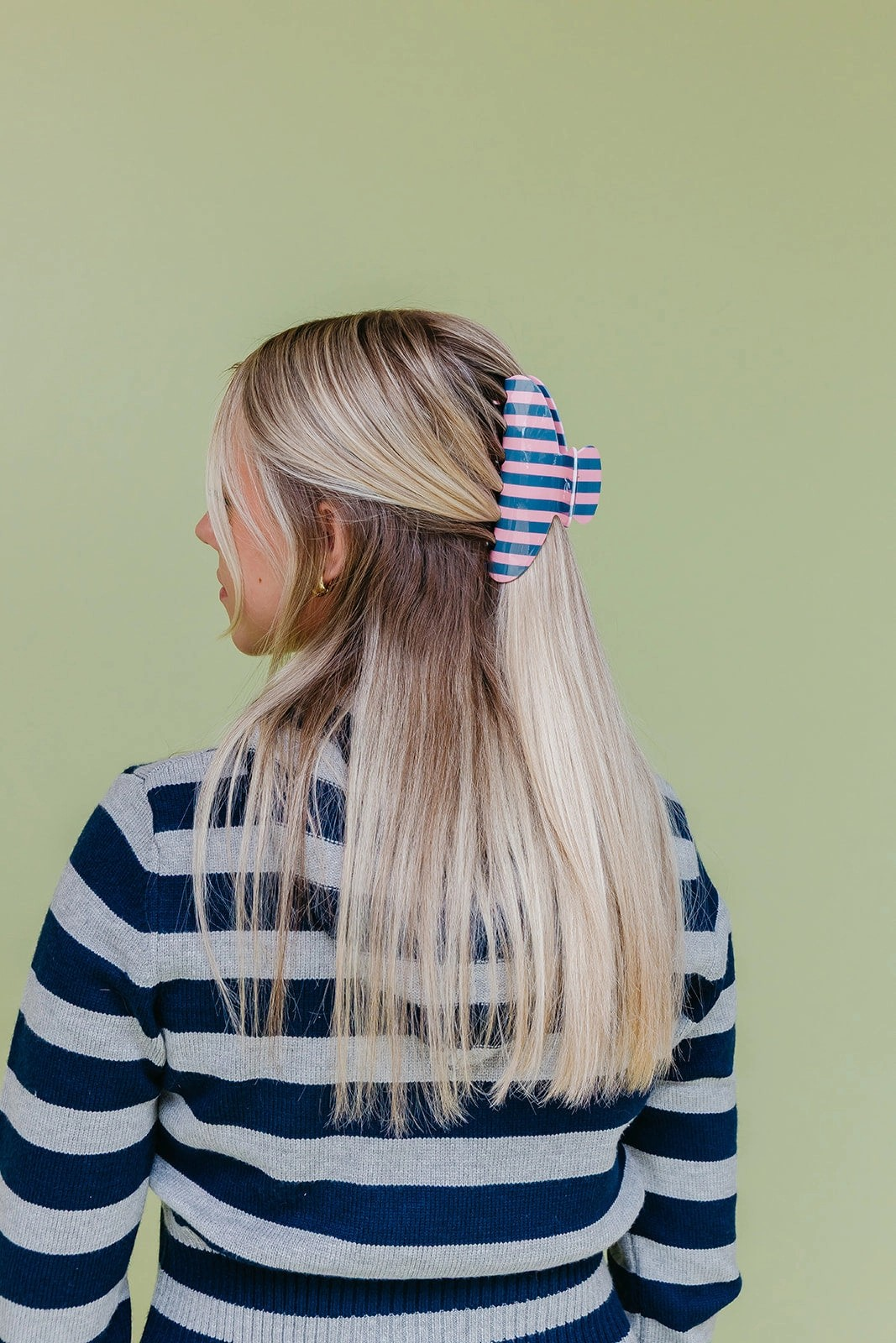 Striped Oversized Claw Clip | Kaxi