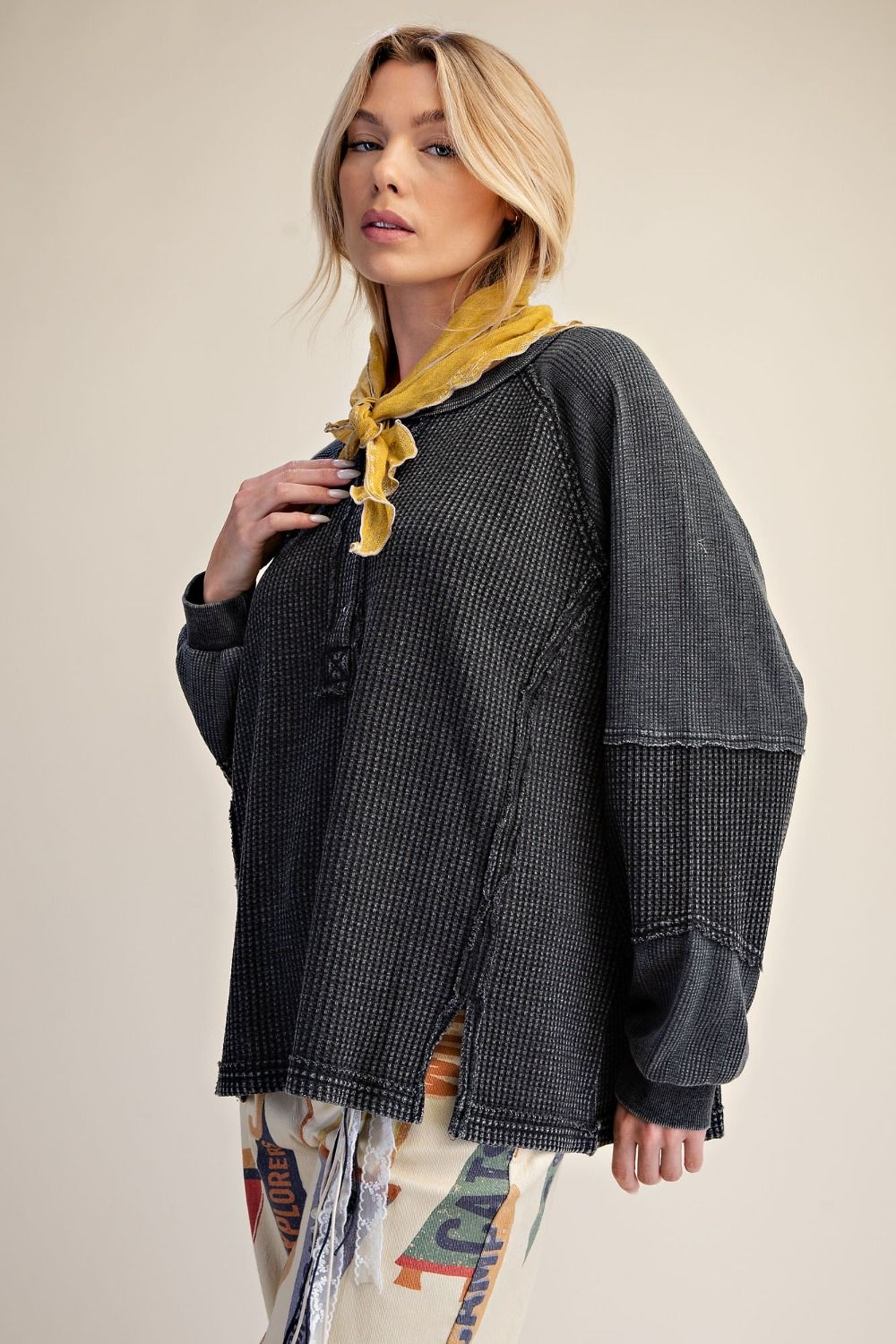 Oversized Waffle Knit Pullover