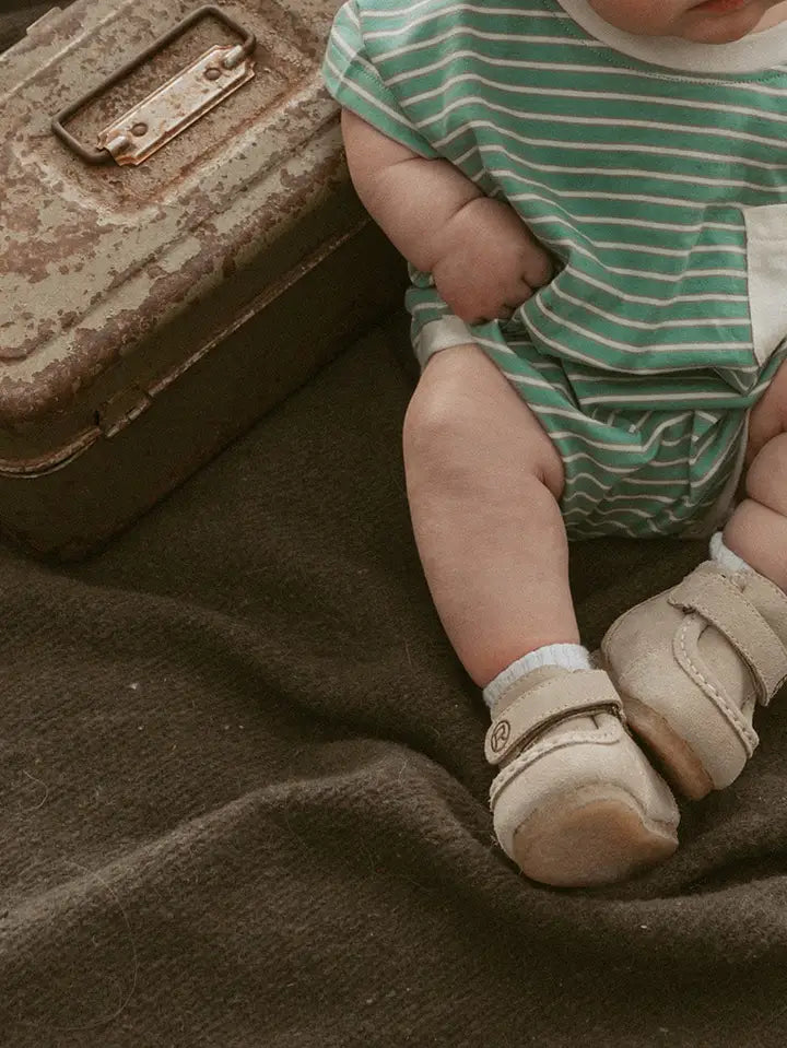 Pocket Romper | Thin Mineral Stripe