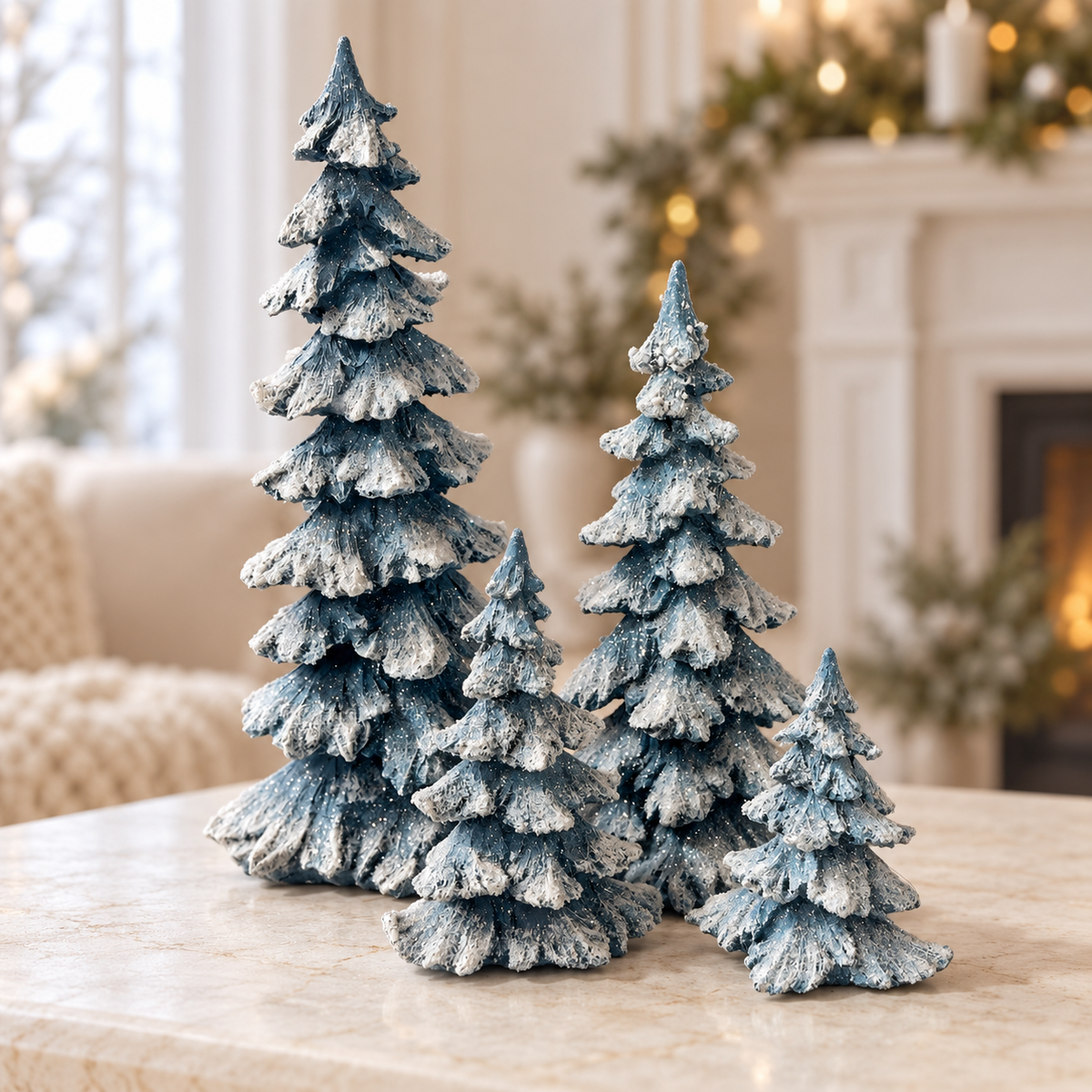 A Blue Christmas Trees | Set of 4