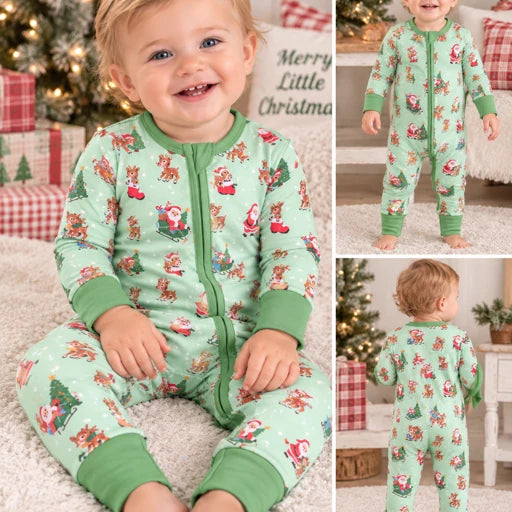 Vintage Reindeer & Santa Romper