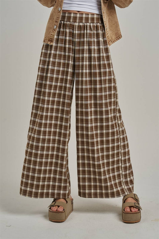Plaid Checkered Boho  Pants