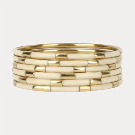 Budha Girl | Ivory Veda Bangles | Set of 6