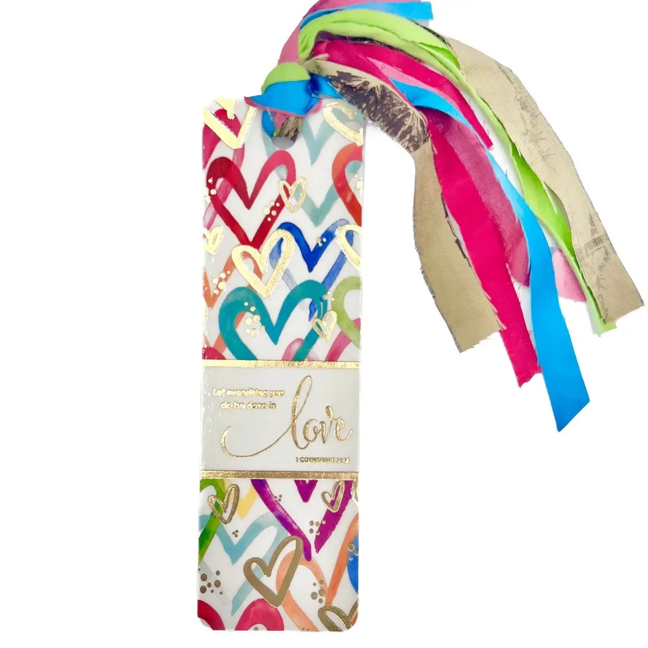 Confetti Hearts Tassel Bookmark