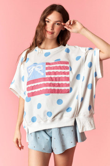 Proud To Be American Polka Dot Top