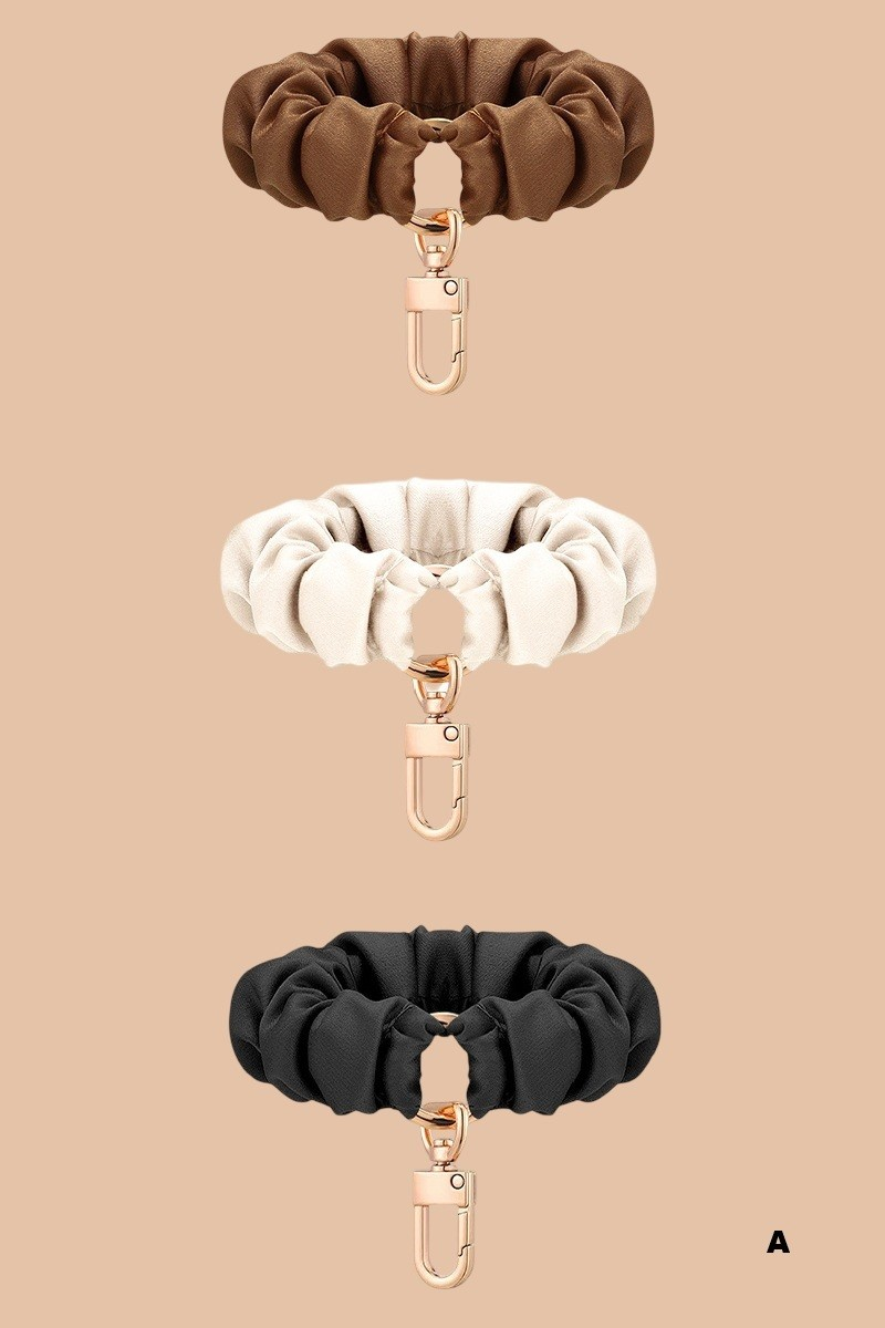 Elastic Satin Keychain Wristlet