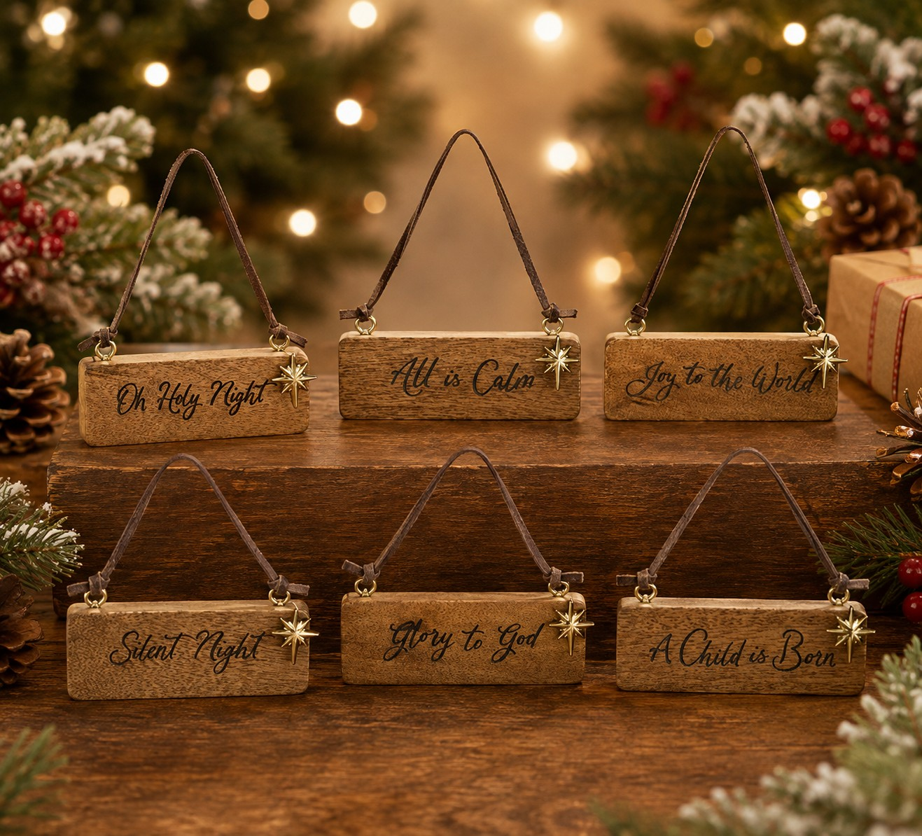Assorted Wooden Christmas Ornaments