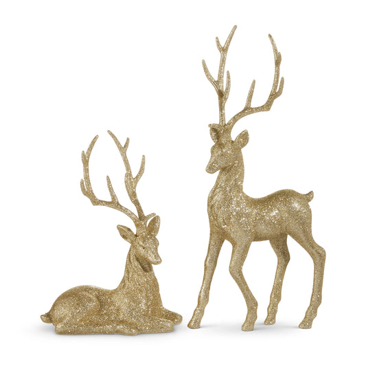 21" Champagne Glitter Deer