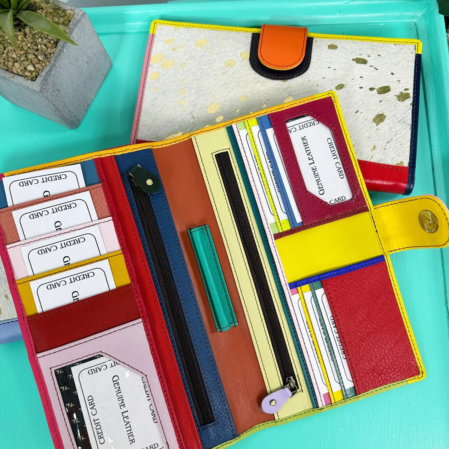 Colorful Metallic Leather Wallet