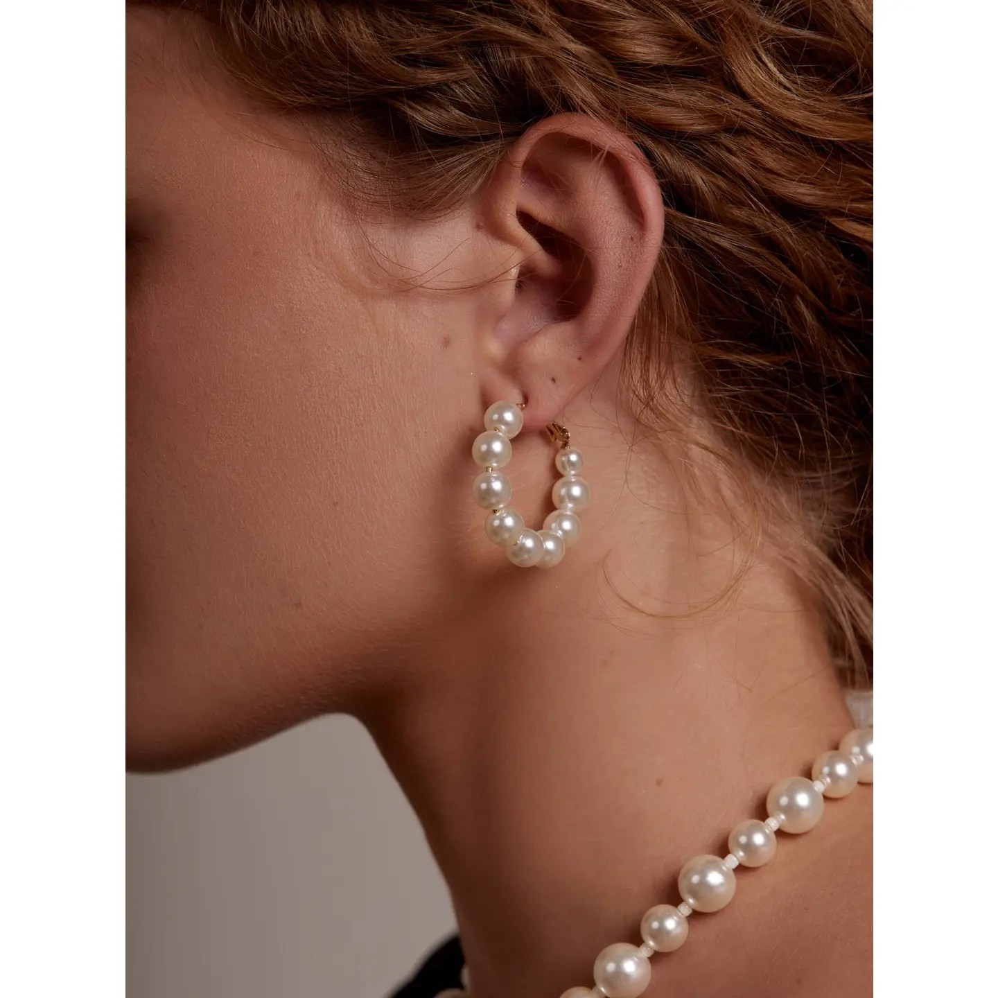 Chunky Pearl Hoop Earring