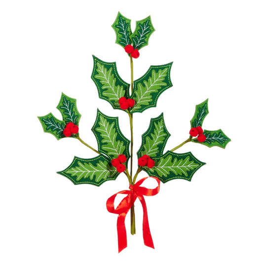 14" Holly Stem | Clip On