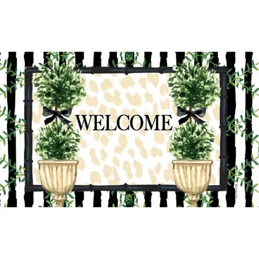 Double Topiary Door Mat