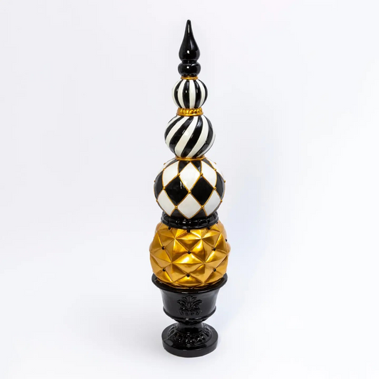 50"H Christmas Magnesium Black, White, & Gold Topiary