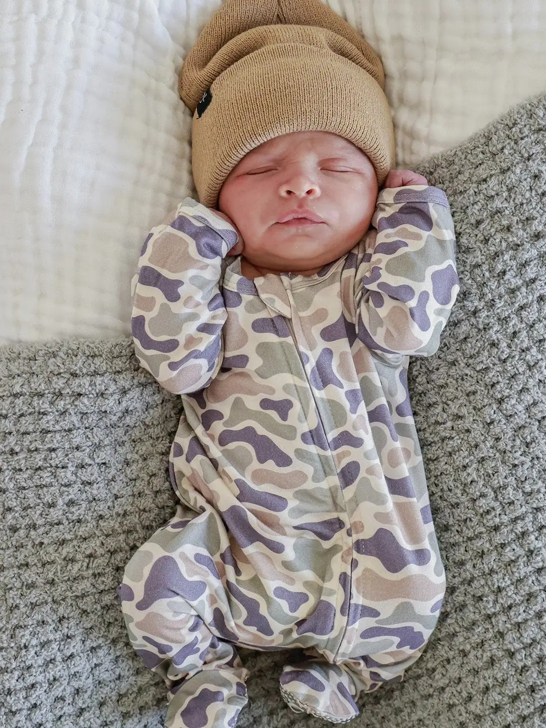 Camo Cutie Bamboo Zipper Footie