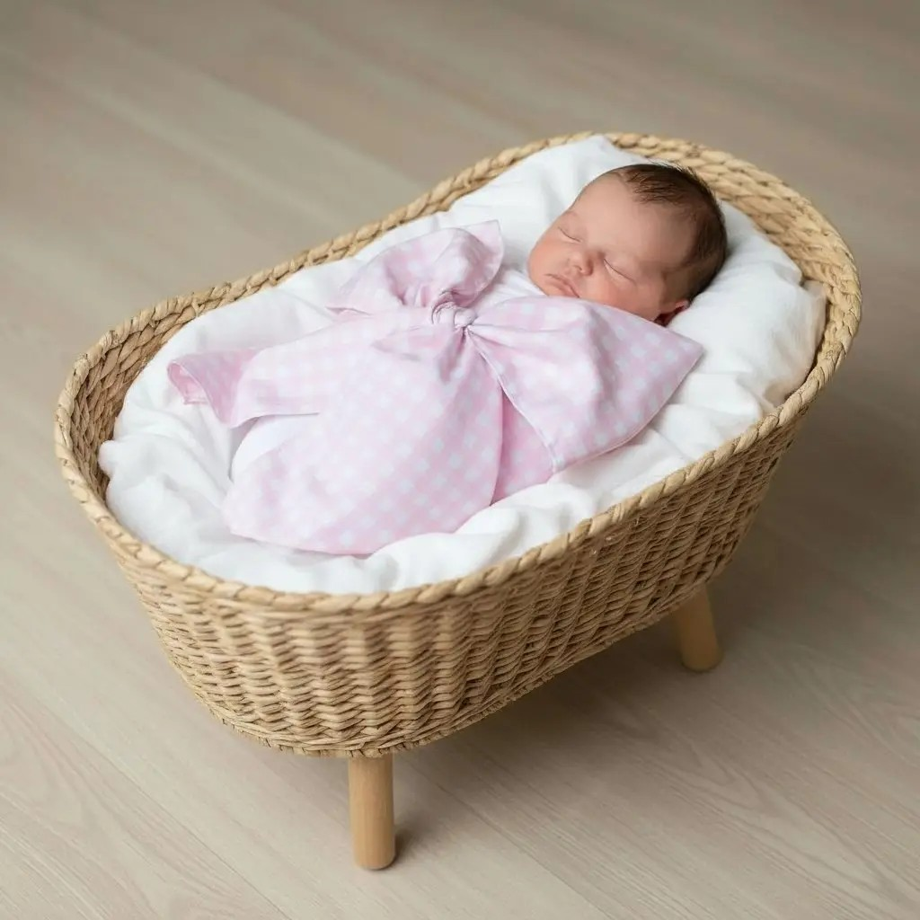 Newborn Swaddle Bow Sash | Monogram Me | Pink & Blue