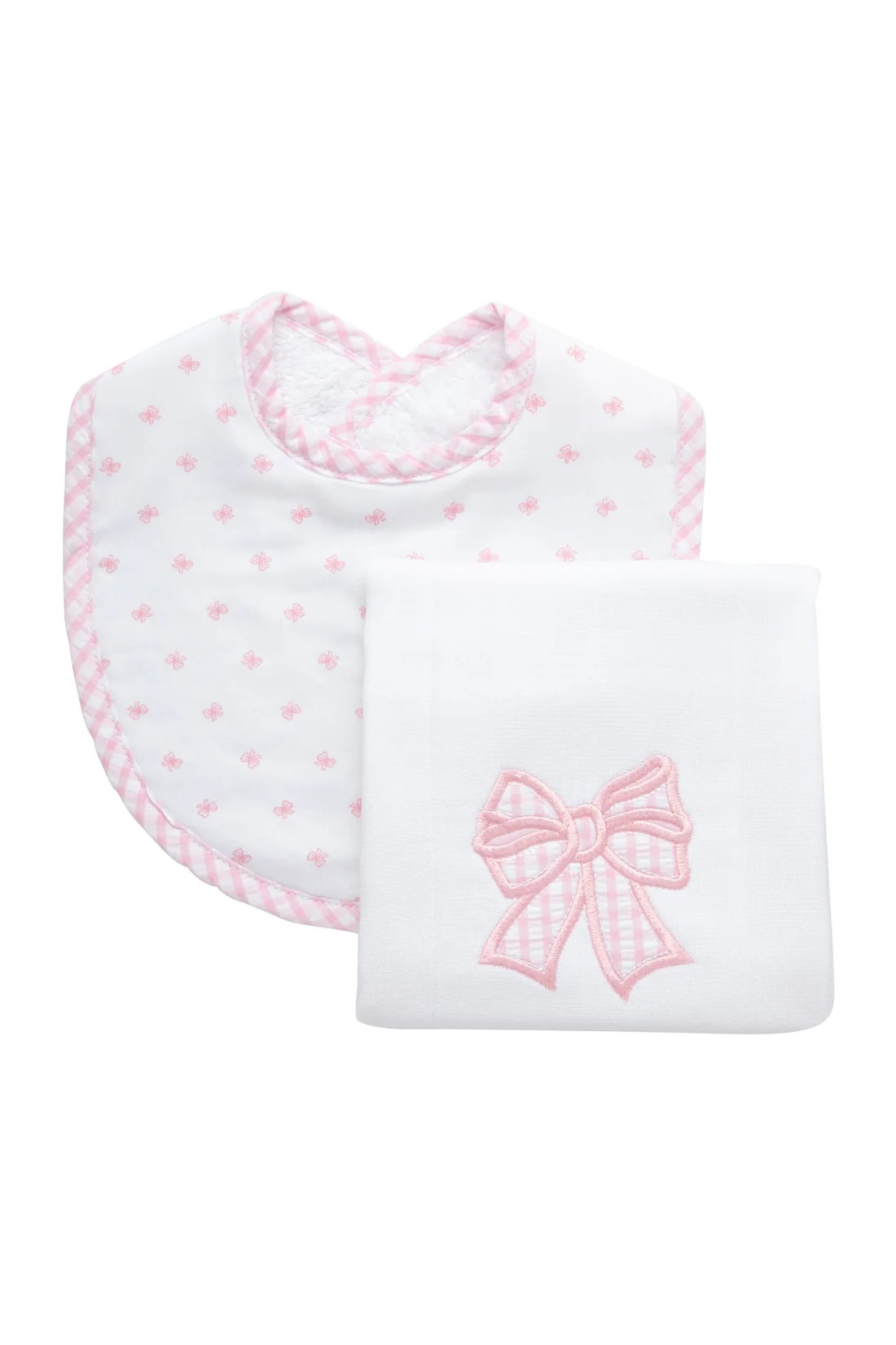 Pretty In Pink Bib & Burp Cloth Set