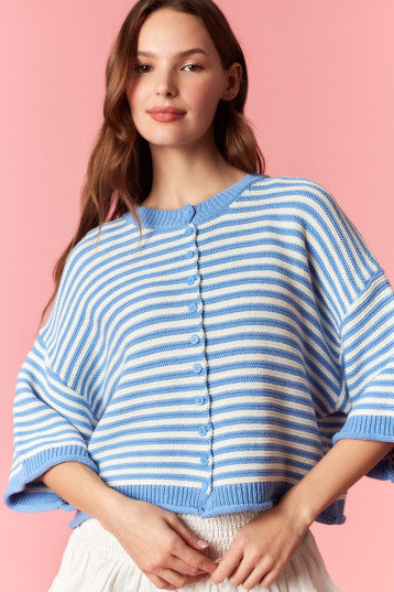 Anchors Away Button Sweater