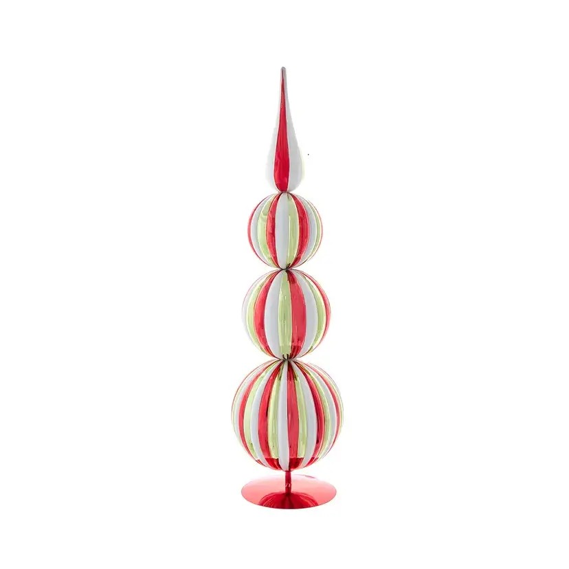 20.5 Inch Red Finial Table Decor