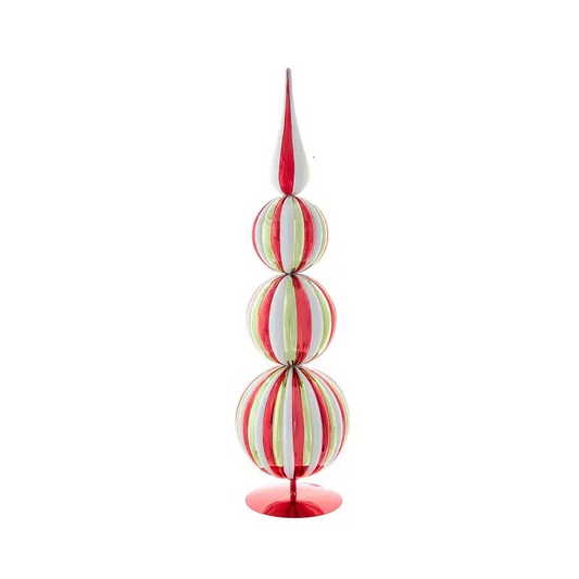 20.5 Inch Red Finial Table Decor