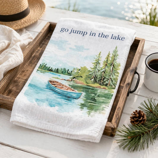 Go Jump in the Lake Cotton Hand Towel