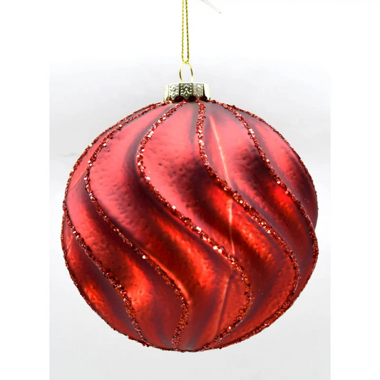Red Wavy Glassornament