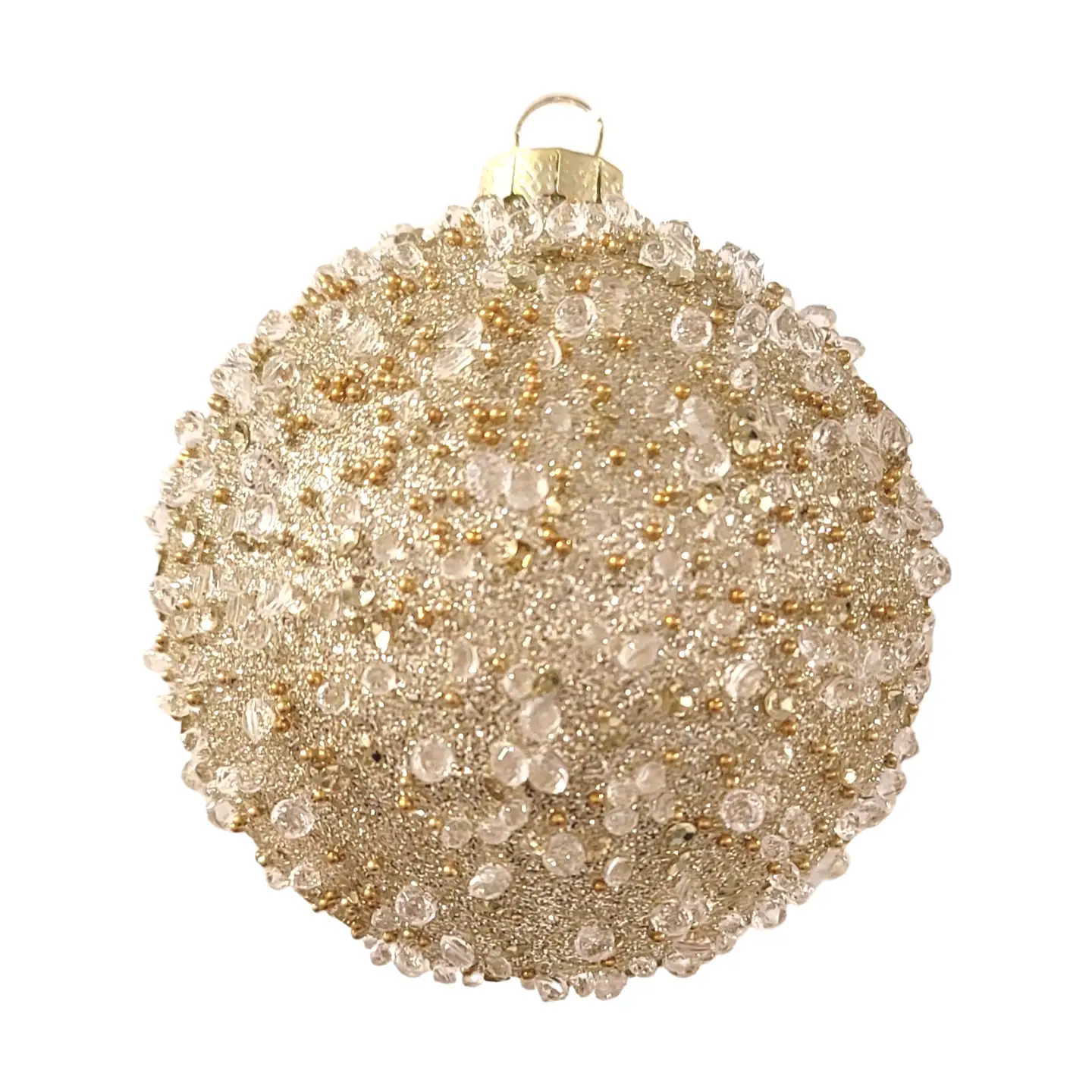 Chunky Clear Bead Glass Ball Ornament