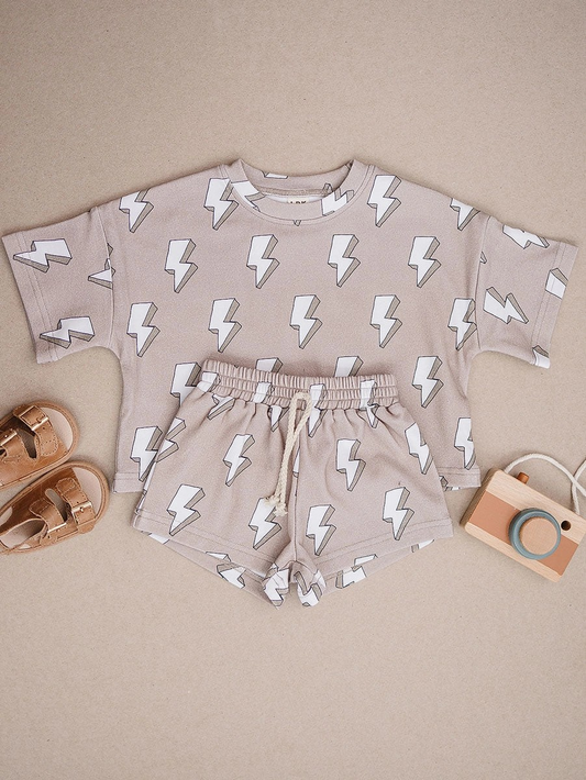 Electric Cotton 2pc Short Set | Lucky Panda